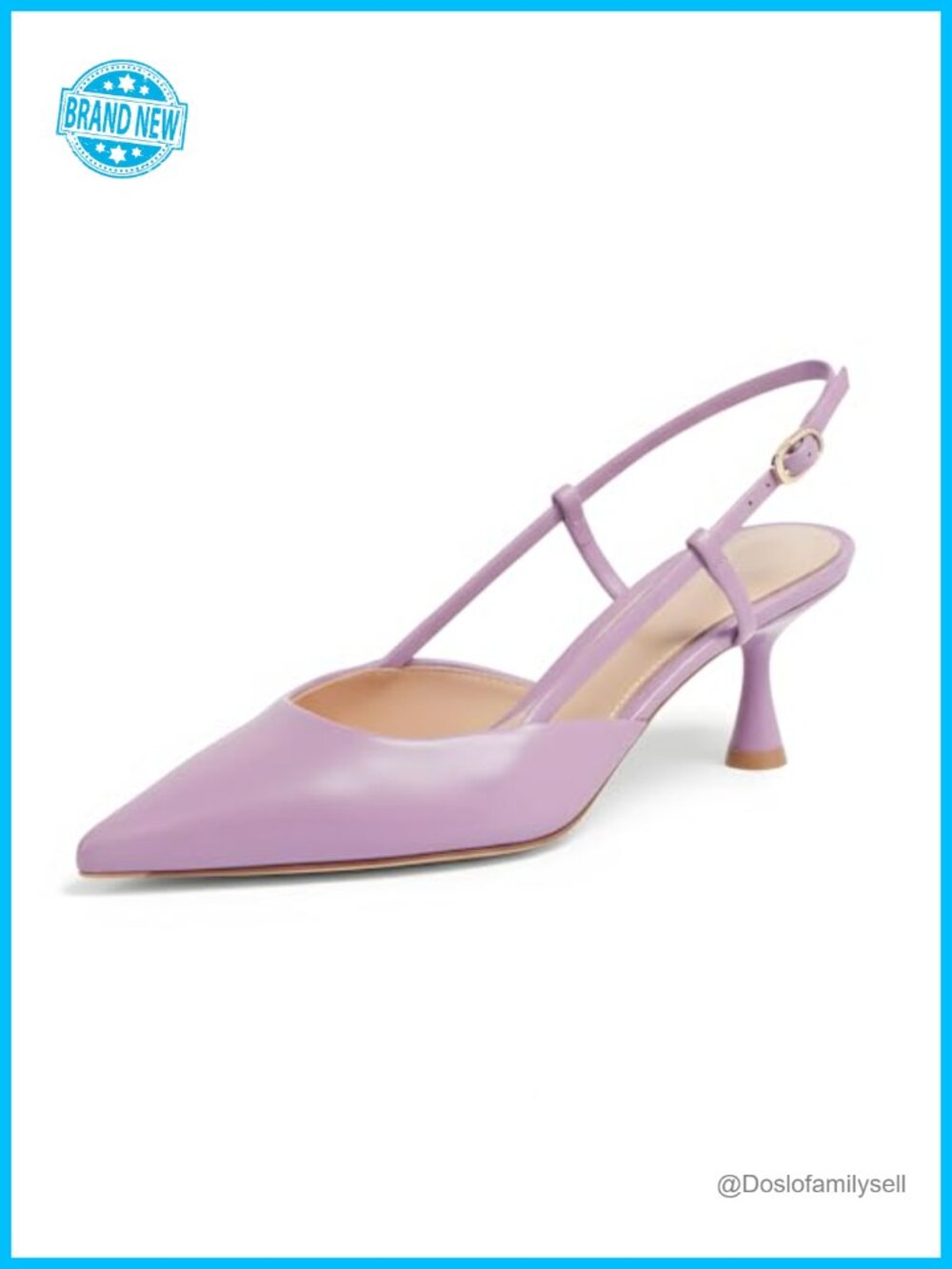 Pointed Toe Kitten Heel Slingback Pumps Closed Toe Dress Shoes